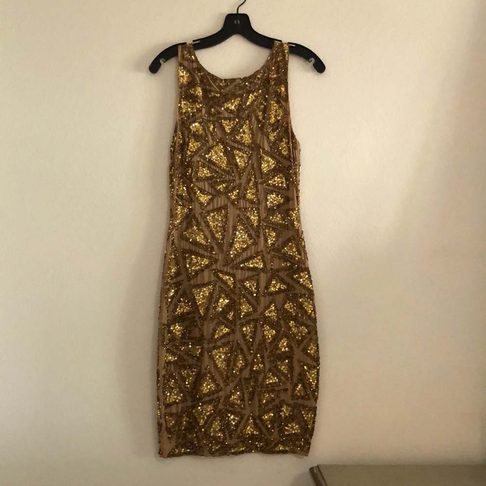 Alice & Olivia bronze sequin dress